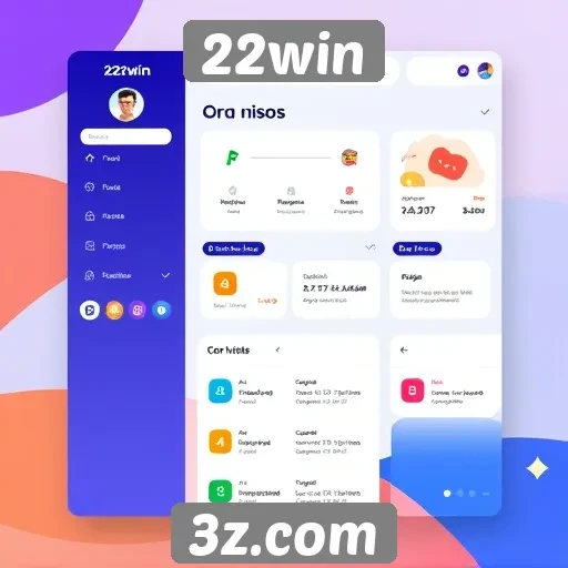 Interface do usuário do 22win é intuitiva e acessível